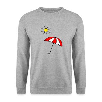 Sun parasol vacation beach summer hot - Unisex Sweatshirt - salt & pepper - Front - Alina (178cm) & Michal (187cm)
