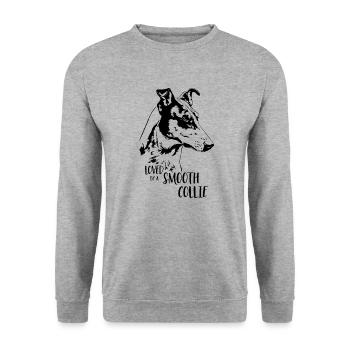 Aimé par un CHIEN SMOOTH COLLIE Disant Chiens Disant - Sweat-shirt Unisexe - gris chiné - Devant - Alina (178cm) & Michal (187cm)