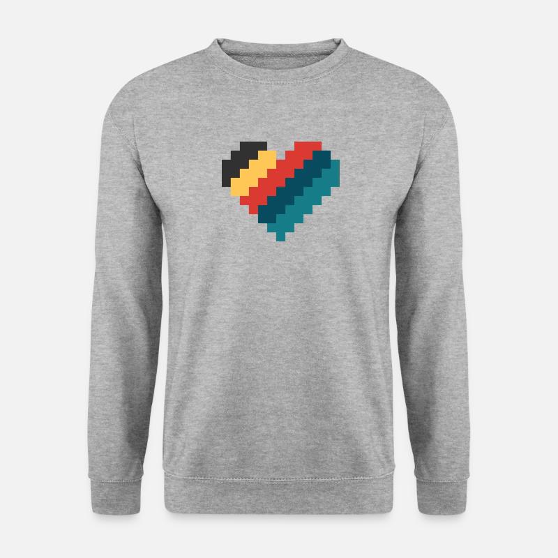 Retro Pixel Heart - Unisex Sweatshirt - salt & pepper