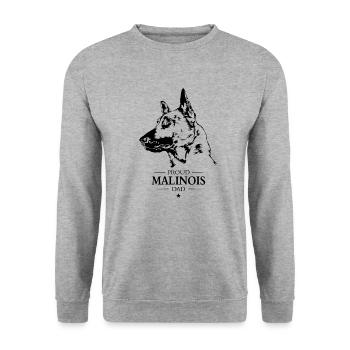 Malinois Dad Dog Dog Wilsigns - Unisex Sweatshirt - salt & pepper - Front - Alina (178cm) & Michal (187cm)