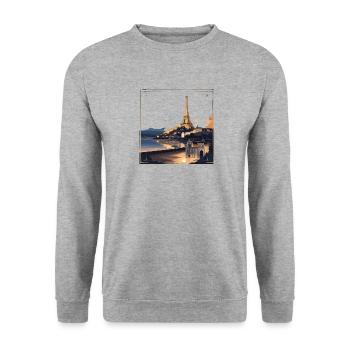 Parisian Radiance Under the Stars - Unisex Sweatshirt - salt & pepper - Front - Alina (178cm) & Michal (187cm)