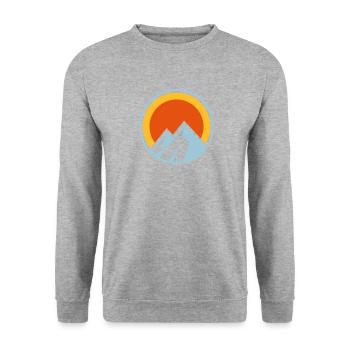Berg Logo - Unisex Pullover - Weißgrau meliert - Vorne - Alina (178cm) & Michal (187cm)
