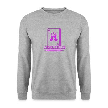 Ostthüringen-Merch - Altenburgs Frauen - Unisex Pullover - Weißgrau meliert - Vorne - Alina (178cm) & Michal (187cm)