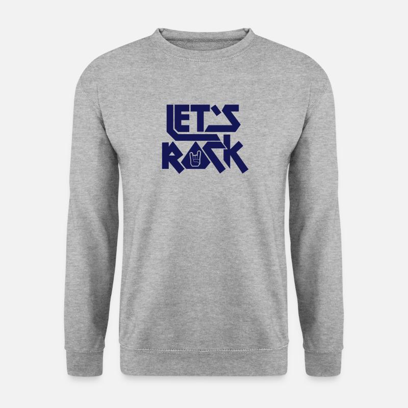 Let's Rock - Unisex Pullover - Weißgrau meliert