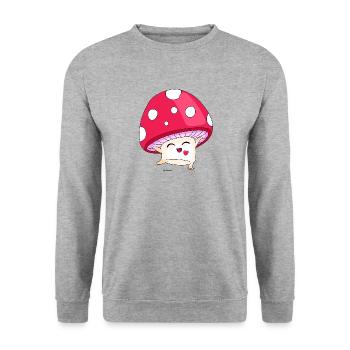 Joyeux champignon - Sweat-shirt Unisexe - gris chiné - Devant - Alina (178cm) & Michal (187cm)