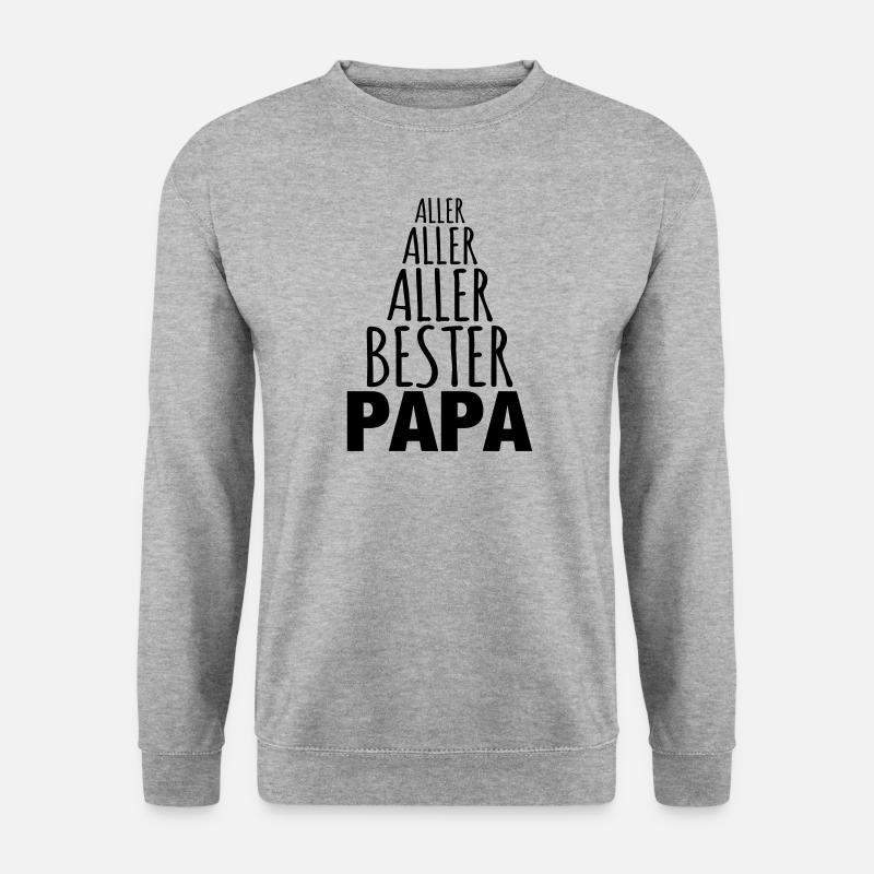 Bester Papa lustig Geschenkidee Vater Geburtstag - Unisex Pullover - Weißgrau meliert