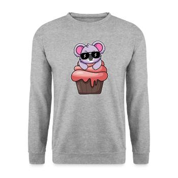 koala cupcake - Unisex Sweatshirt - salt & pepper - Front - Alina (178cm) & Michal (187cm)
