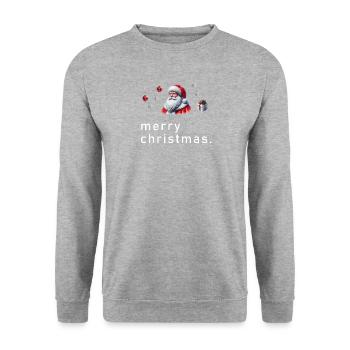 Joyeux Noël Polygone - Sweat-shirt Unisexe - gris chiné - Devant - Alina (178cm) & Michal (187cm)