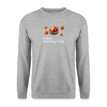 Joyeux Thanksgiving Polygone - Sweat-shirt Unisexe - gris chiné - Devant - Alina (178cm) & Michal (187cm)