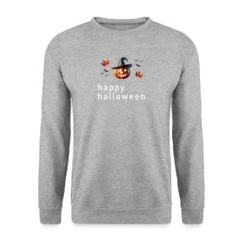 Joyeux Halloween Polygone - Sweat-shirt Unisexe - gris chiné - Devant - Alina (178cm) & Michal (187cm)