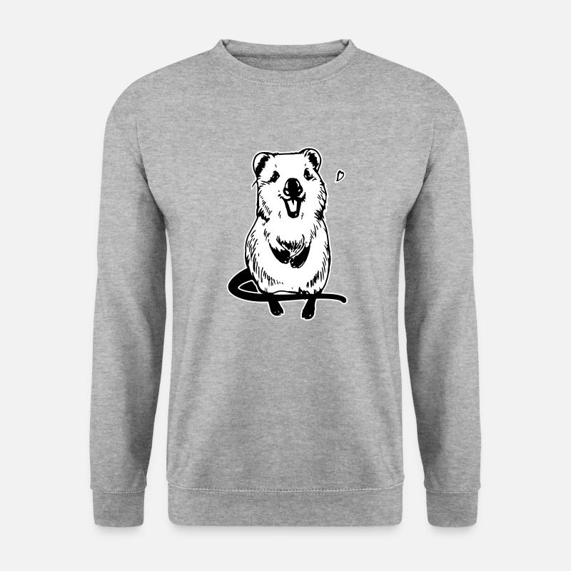 Quokka - süßes Motiv - Unisex Pullover - Weißgrau meliert