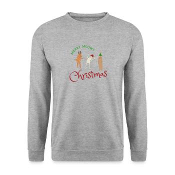 Merry Meowy Christmas - Cats Meow Christmas - Unisex Sweatshirt - salt & pepper - Front - Alina (178cm) & Michal (187cm)
