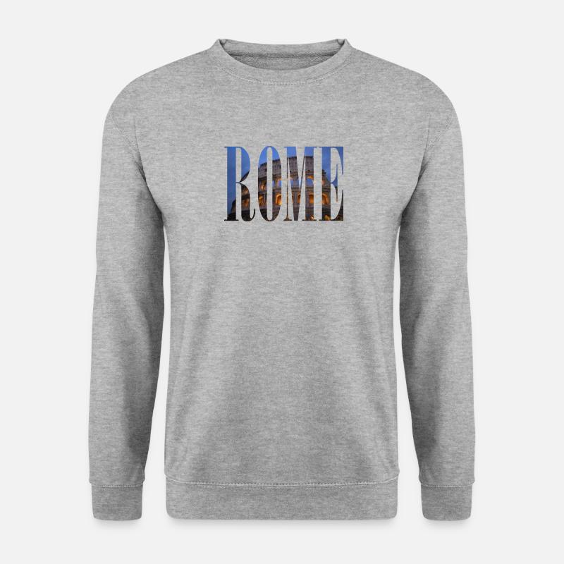 Rom, Italien, Reise, Urlaub, Kolosseum - Unisex Pullover - Weißgrau meliert
