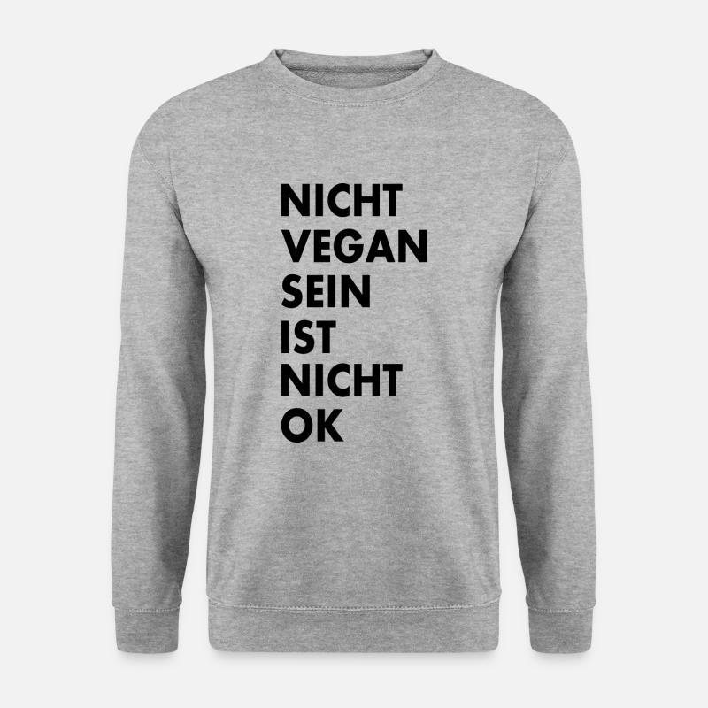 nicht vegan sein ist nicht ok - Unisex Pullover - Weißgrau meliert