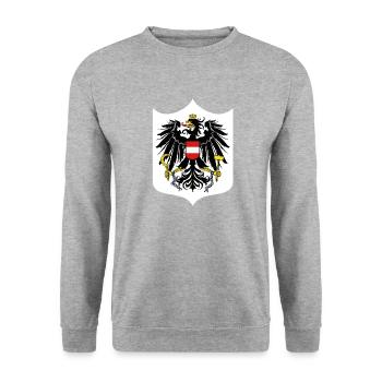 Österreich - Unisex Pullover - Weißgrau meliert - Vorne - Alina (178cm) & Michal (187cm)
