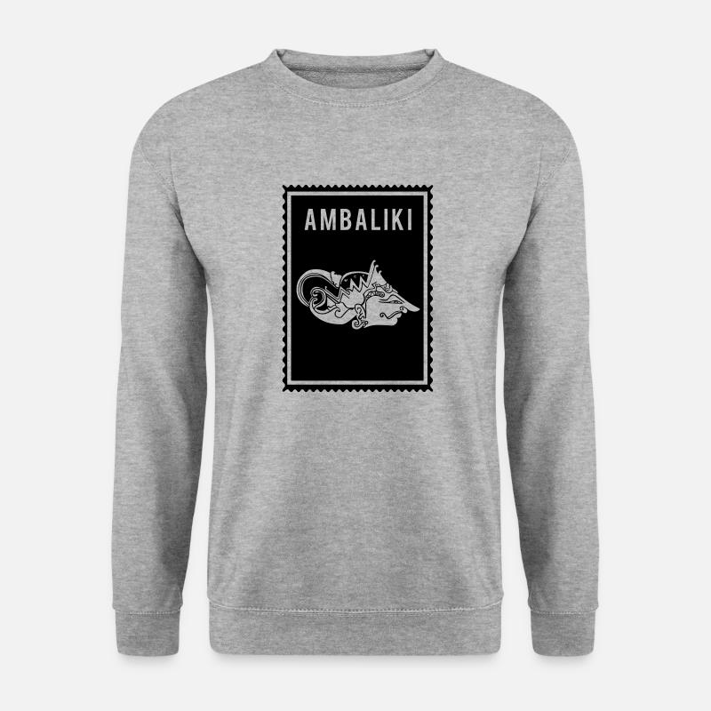 Ambaliki - Wayang - Unisex Pullover - Weißgrau meliert