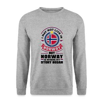 Norwegen Norwegisch Norwegen Flagge Norwegen National - Unisex Pullover - Weißgrau meliert - Vorne - Alina (178cm) & Michal (187cm)