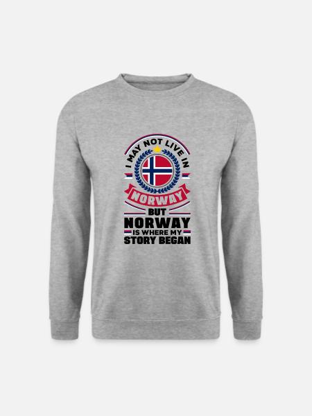 Norwegen Norwegisch Norwegen Flagge Norwegen National - Unisex Pullover - Weißgrau meliert