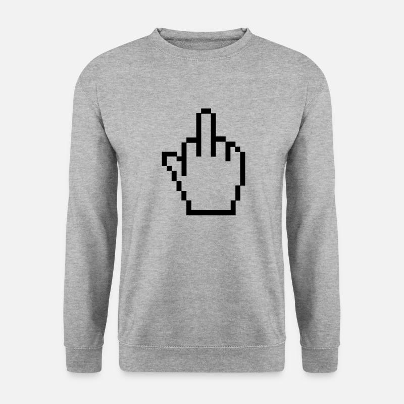Mittelfinger - Unisex Pullover - Weißgrau meliert