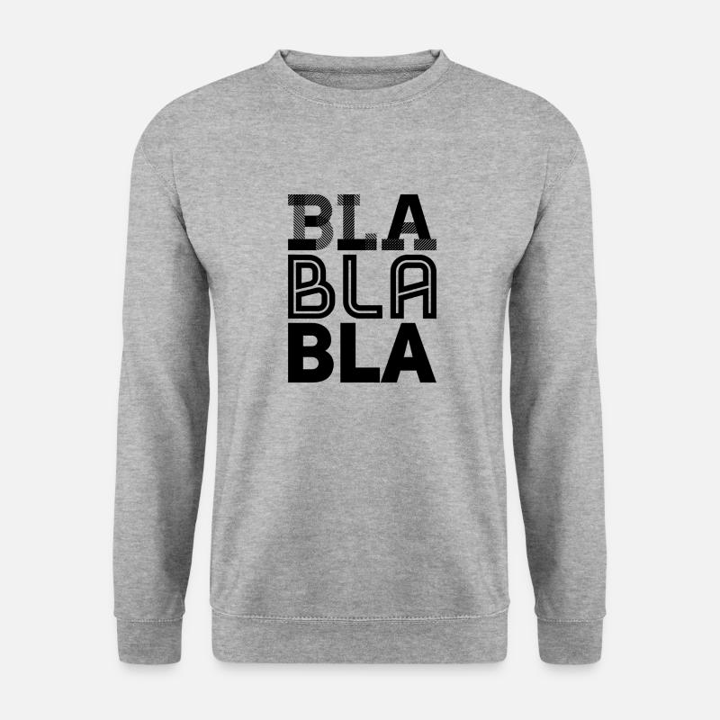 bla bla bla - Unisex Pullover - Weißgrau meliert