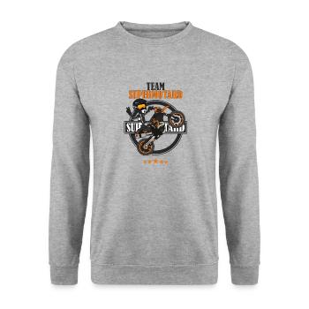 Team supermotard - Sweat-shirt Unisexe - gris chiné - Devant - Alina (178cm) & Michal (187cm)