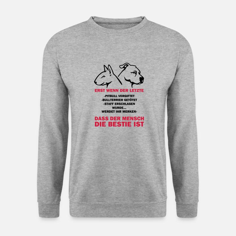 351 Der Mensch ist die Bestie - Unisex Pullover - Weißgrau meliert