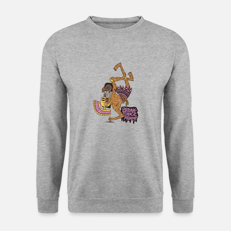 Breakdance Mummy - Unisex Pullover - Weißgrau meliert