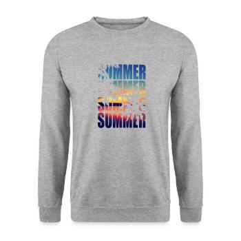 Été palmiers été - Sweat-shirt Unisexe - gris chiné - Devant - Alina (178cm) & Michal (187cm)
