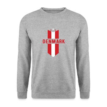 Denmark Football Gift Fan World Cup - Unisex Sweatshirt - salt & pepper - Front - Alina (178cm) & Michal (187cm)
