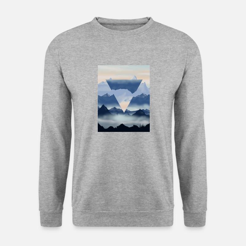 Berglandschaft - Unisex Pullover - Weißgrau meliert