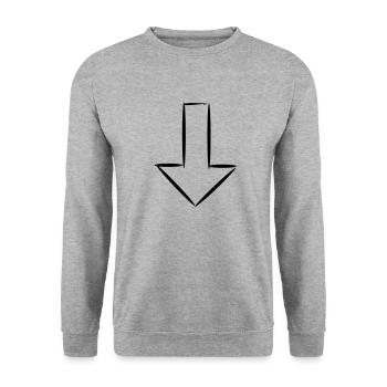 Pfeil - Unisex Pullover - Weißgrau meliert - Vorne - Alina (178cm) & Michal (187cm)
