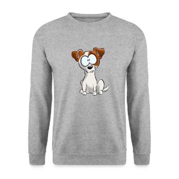 Ich bin Jack Russel Terrier. - Unisex Pullover - Weißgrau meliert - Vorne - Alina (178cm) & Michal (187cm)