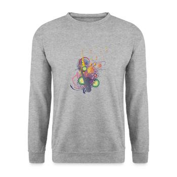 Colours of Music - Unisex Pullover - Weißgrau meliert - Vorne - Alina (178cm) & Michal (187cm)