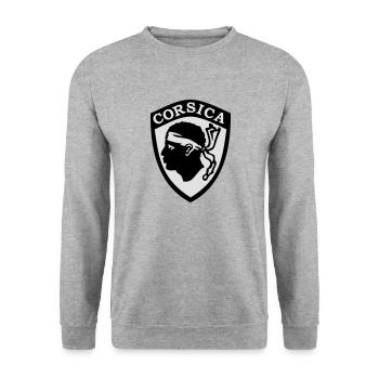 Korsika Blason - Unisex Pullover - Weißgrau meliert - Vorne - Alina (178cm) & Michal (187cm)