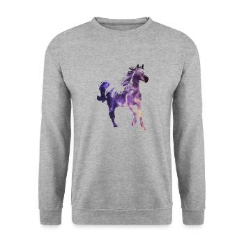 cheval - Sweat-shirt Unisexe - gris chiné - Devant - Alina (178cm) & Michal (187cm)