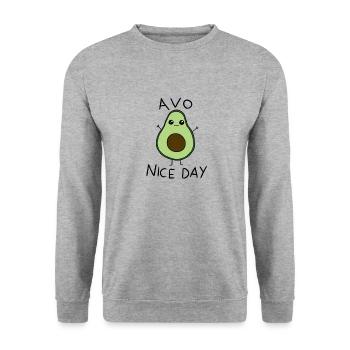 Avo Nice Day - Unisex Sweatshirt - salt & pepper - Front - Alina (178cm) & Michal (187cm)