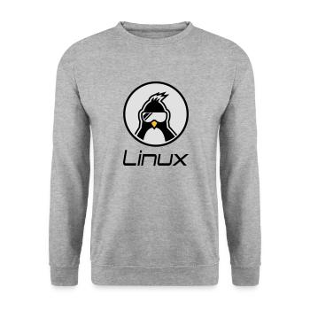 linux - Unisex Sweatshirt - salt & pepper - Front - Alina (178cm) & Michal (187cm)