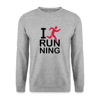 i_love_running_f2 - Unisex Pullover - Weißgrau meliert - Vorne - Alina (178cm) & Michal (187cm)