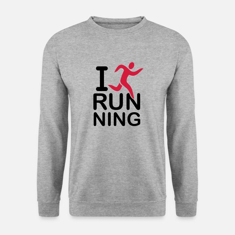 i_love_running_f2 - Unisex Pullover - Weißgrau meliert