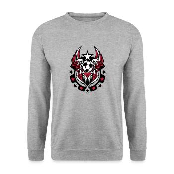 soccer tiger logo sport 1 - Unisex Sweatshirt - salt & pepper - Front - Alina (178cm) & Michal (187cm)