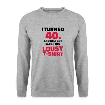 40 Birthday - Unisex Sweatshirt - salt & pepper - Front - Alina (178cm) & Michal (187cm)