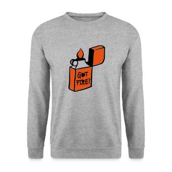 Got Fire? - Unisex Pullover - Weißgrau meliert - Vorne - Alina (178cm) & Michal (187cm)