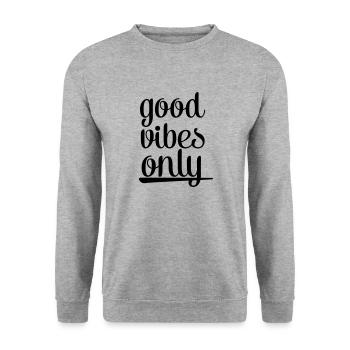 Good Vibes Only - Unisex Sweatshirt - salt & pepper - Front - Alina (178cm) & Michal (187cm)