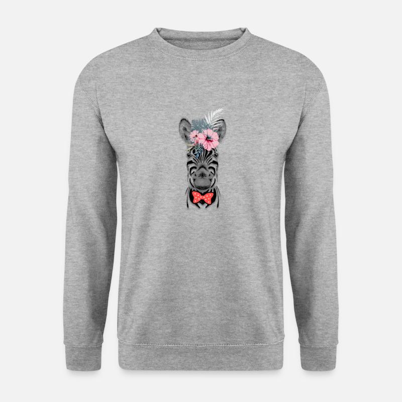 Zebra - Unisex Pullover - Weißgrau meliert