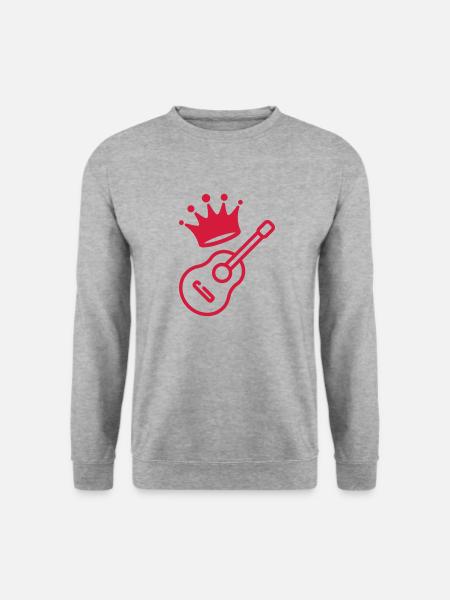 Gitarre Gitarrist Musik Musiker Musikerin - Unisex Pullover - Weißgrau meliert