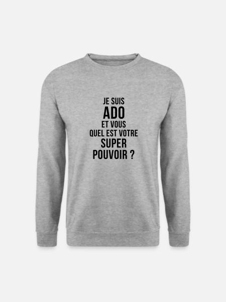 Teenager / Jugendliche / Jugendlicher / Kind - Unisex Pullover - Weißgrau meliert