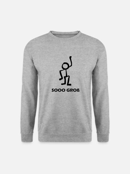 Größe Männer Mann Riesig Strichmännchen So groß - Unisex Pullover - Weißgrau meliert