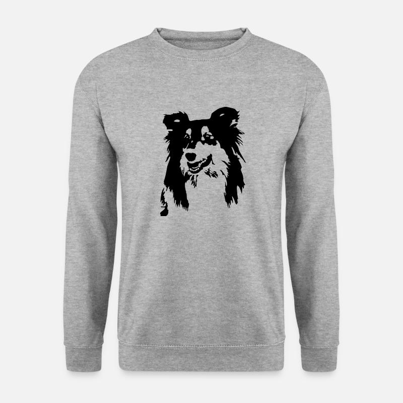 Collie head - Unisex Sweatshirt - salt & pepper