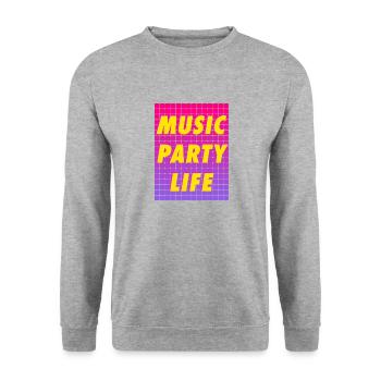 MUSIC PARTY LIFE - Unisex Sweatshirt - salt & pepper - Front - Alina (178cm) & Michal (187cm)