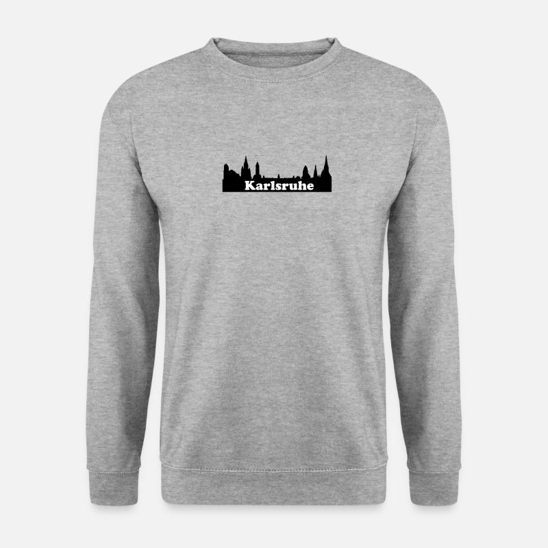 Karlsruhe + Skyline - Unisex Pullover - Weißgrau meliert